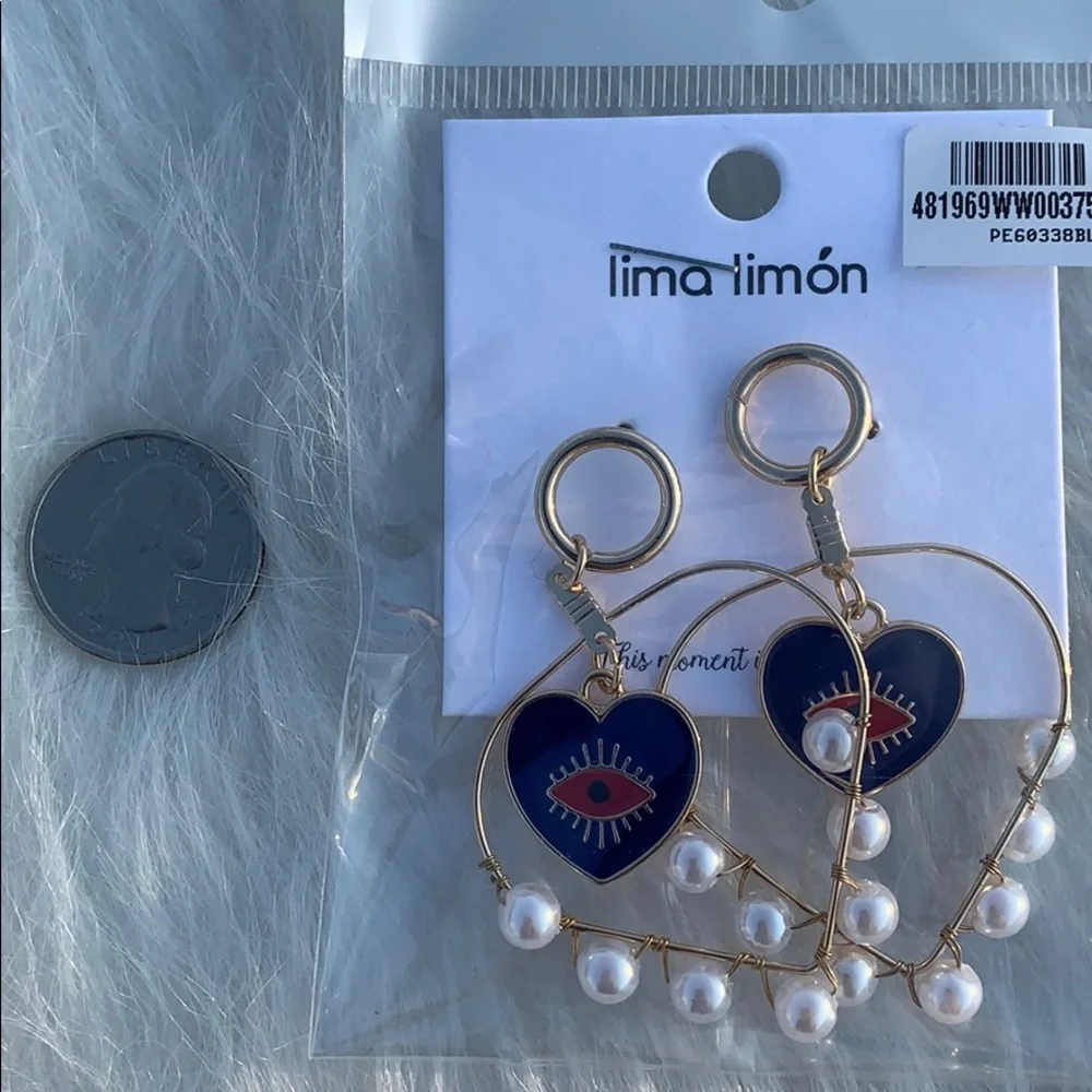 LAST CALL 👀Evil Eye Pearl Earrings👀